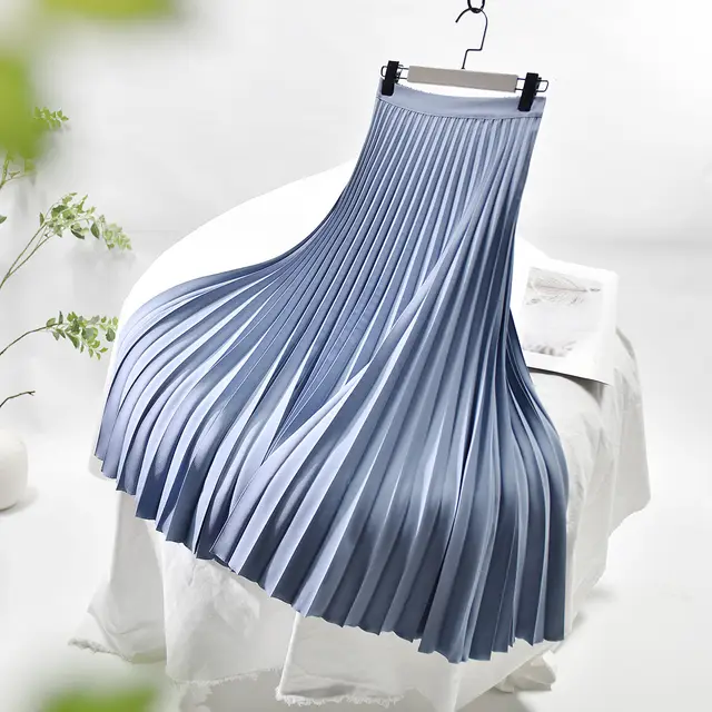 Women's Temperament Slim Plus Size Pleated Skirt High Waist Denim - Shop at LoveMi