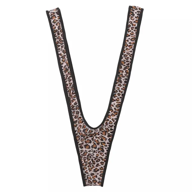 European And American Men's Sexy Deep V Overalls Leopard - Shop at LoveMi