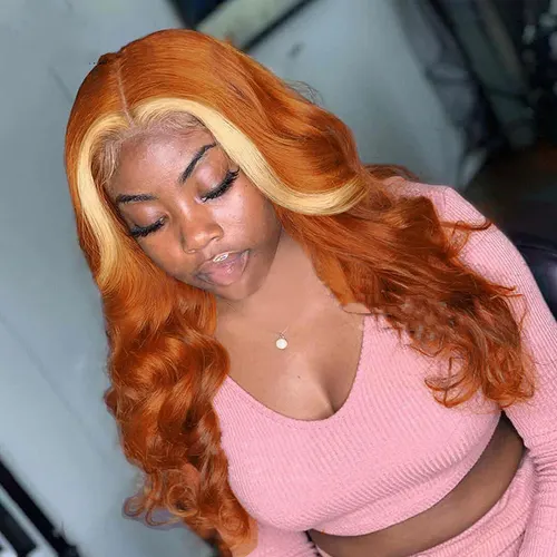 4X4 Human Hair Wig Head Cover Highlights 613 1.8Density - Shop at LoveMi
