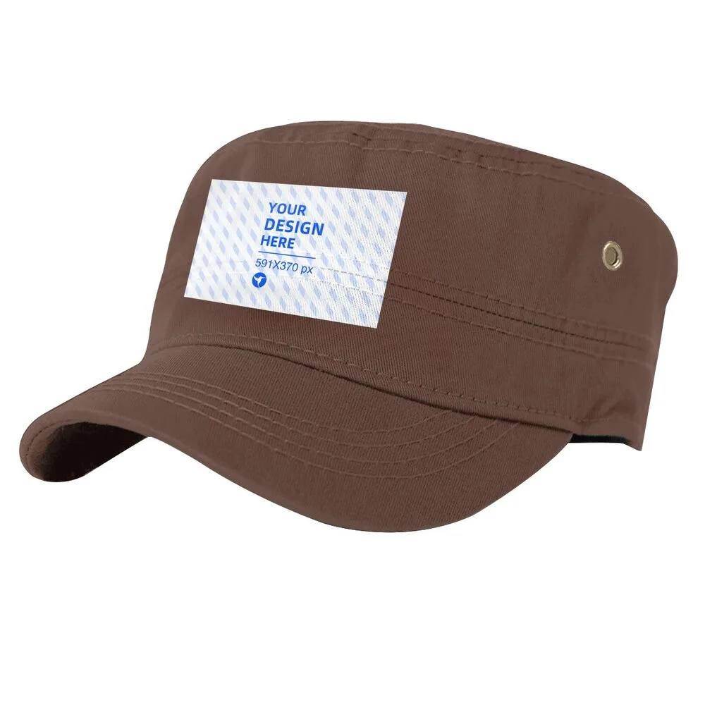 Cotton Breathable Lightweight Flat Top Hat Coffee - Shop at LoveMi
