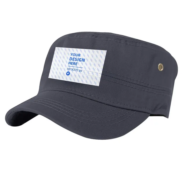 Cotton Breathable Lightweight Flat Top Hat Navy Blue - Shop at LoveMi