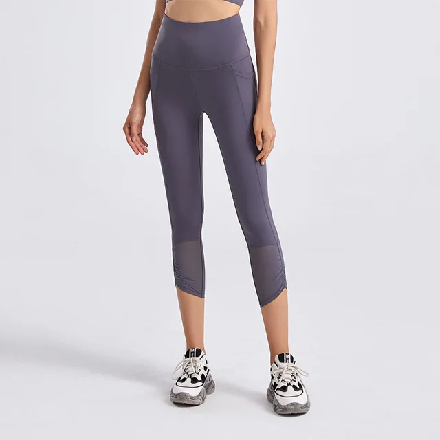 Women's Fashion Personality New Yoga Cropped Pants Graphite Grey - Shop at LoveMi