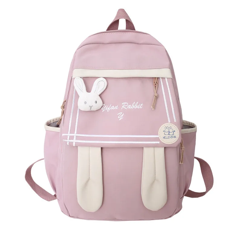 Women's Personalized Rabbit Ear Casual School Bag Pink - Shop at LoveMi