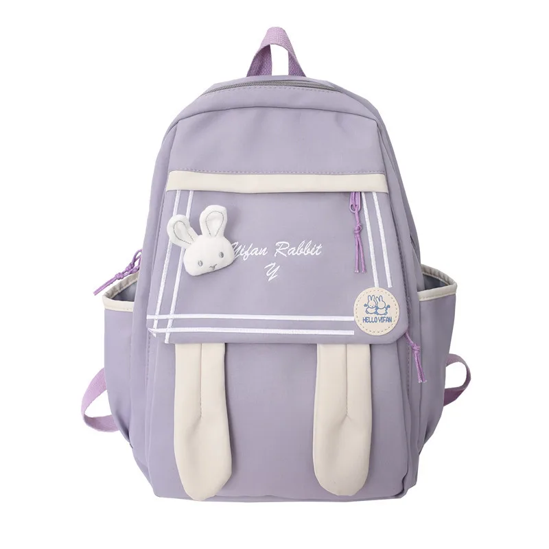 Women's Personalized Rabbit Ear Casual School Bag Purple - Shop at LoveMi