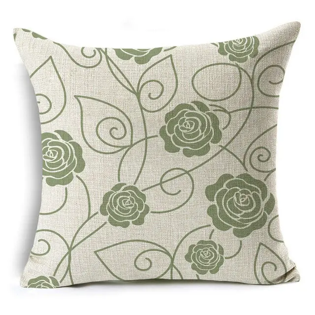 New Green Geometric Print Linen Pillowcase 18 Style - Shop at LoveMi