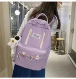 Junior High School Students Backpack Campus Small Nylon Cloth - Purple