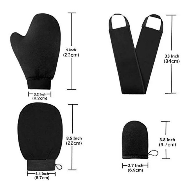Self Tanning Mitt Applicator Kit 4 In 1 Self Applicator Set With Exfoliating Glove Black Suit 4Pieces - Shop at LoveMi