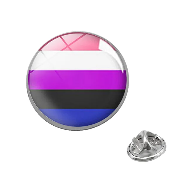 LGBT Pride Rainbow Glass Brooches Pins Lesbians Gays Bisexuals Transgender Round Badge Lapel Pin Jewelry Design13 - Shop at LoveMi