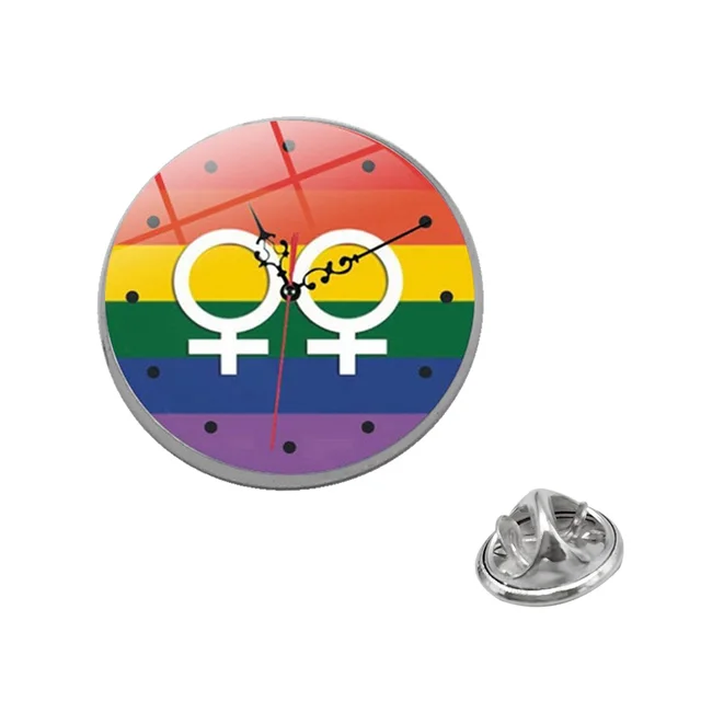 LGBT Pride Rainbow Glass Brooches Pins Lesbians Gays Bisexuals Transgender Round Badge Lapel Pin Jewelry Design23 - Shop at LoveMi