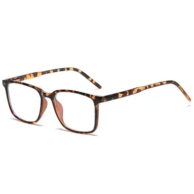 TR90 Spring Leg Square Blue Light Blocking Glasses Leopard Print C3 - Shop at LoveMi