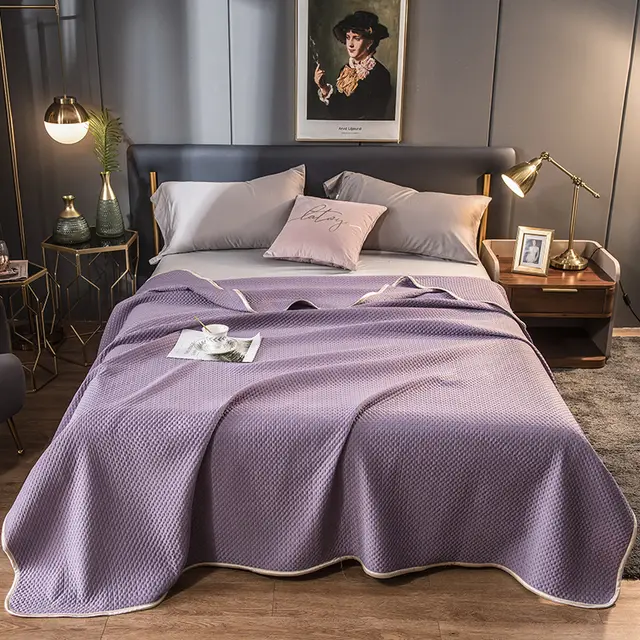 Single And Double Ice Silk Summer Quilt Washable Thin Quilt Taro Purple - Shop at LoveMi