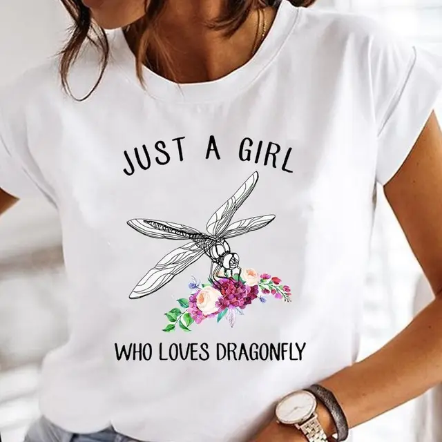 Women's Printed Clothes Watercolor Butterfly New Cute Women's Top T shirt Fashion Cartoon Round Neck 3Style - Shop at LoveMi