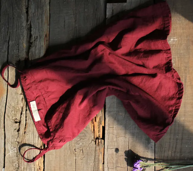 Women's Literary Retro Cotton Short Camisole Bottoming Shirt Red - Shop at LoveMi