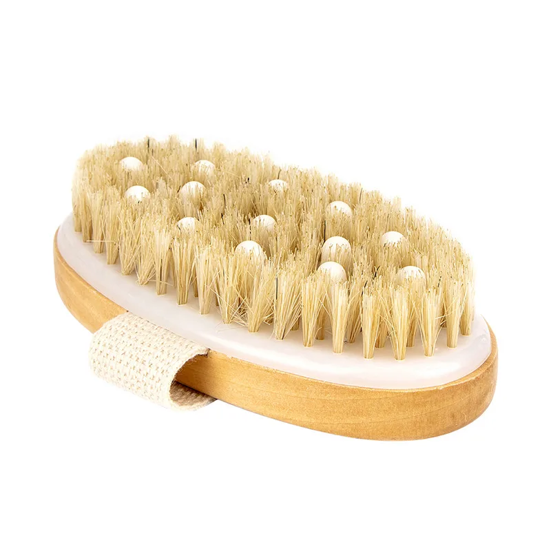 Bamboo Handleless Oval PPR Soft Bead Bristle Bath Brush SPA Primary Color - Shop at LoveMi