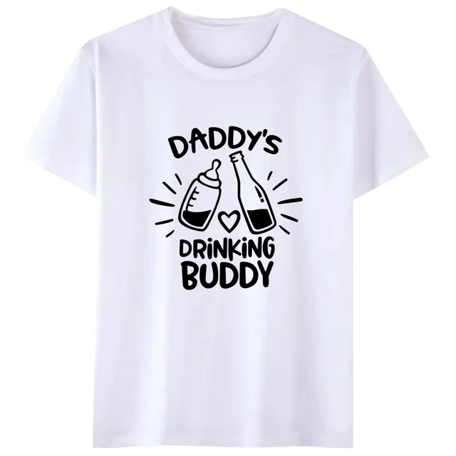 Cute And Funny Father And Son T Shirt Parent Child Top Short Sleeve Adult White T - Shop at LoveMi