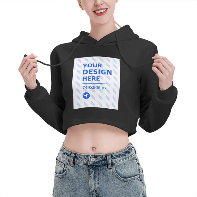 School Sports Cropped Cat Ear Sweatshirt Black - Shop at LoveMi