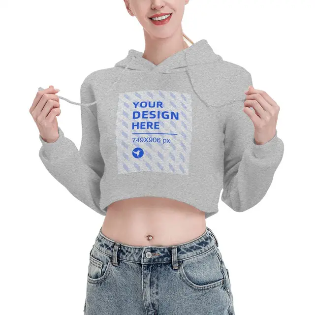 School Sports Cropped Cat Ear Sweatshirt Grey - Shop at LoveMi