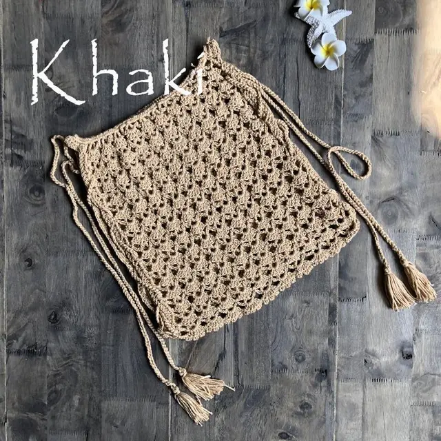 Lace Up Hand knitted Short Swimsuit A line Skirt Khaki - Shop at LoveMi