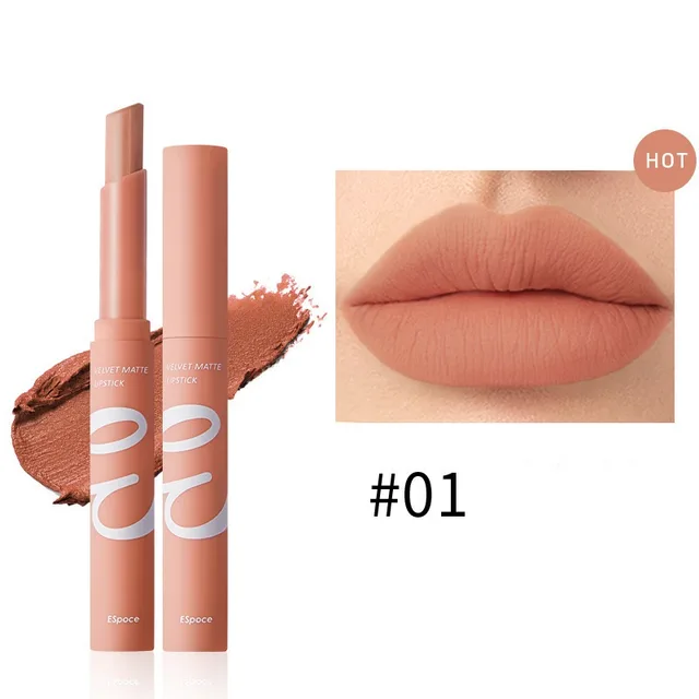 Not Easy To Dip Cup Color Velvet Matte Lipstick 01Light Tea Apricot - Shop at LoveMi
