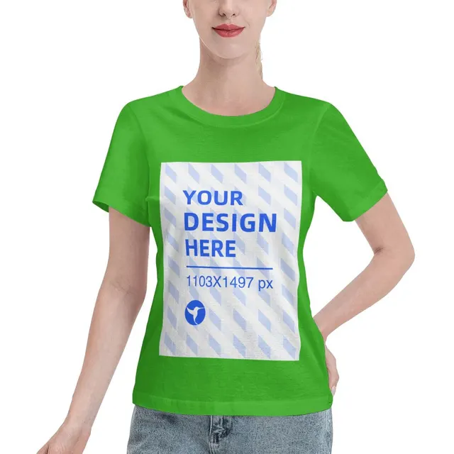Simple And Practical Women's Standard Short sleeved T shirt Green - Shop at LoveMi