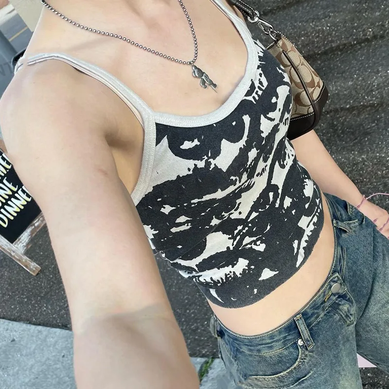 Women's Summer Personalized Print Vest Suspenders White - Shop at LoveMi