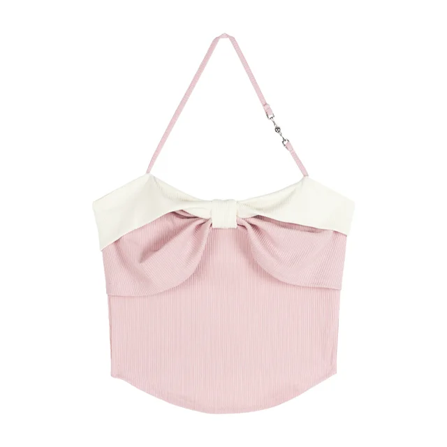 One shoulder Short Design Niche Top Pink - Shop at LoveMi