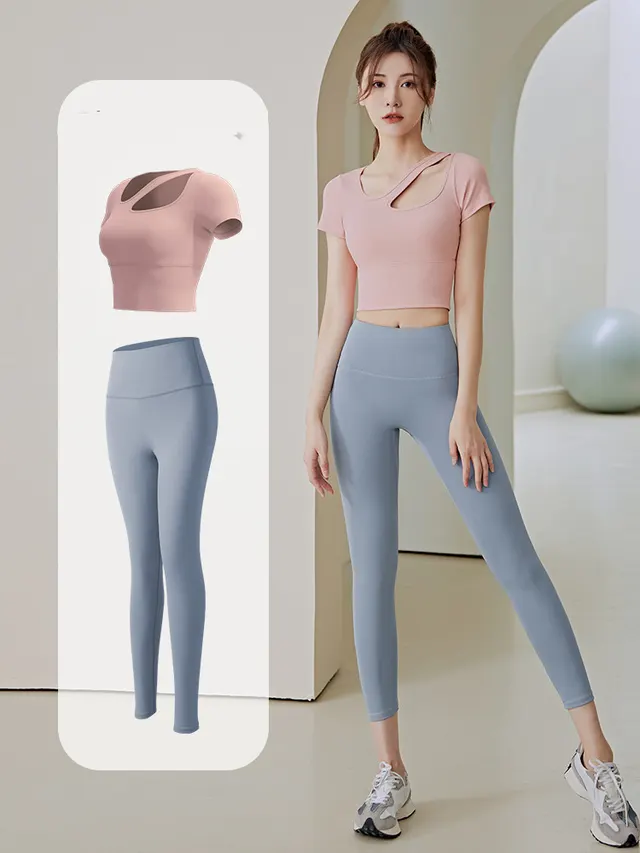 Breathable Professional Slimming Running Quick drying Sports T shirt Barbie Pink Grey Lake Blue - Shop at LoveMi