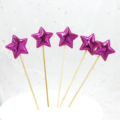 Bright Peach Heart Pentagram Crown 5 Pack Birthday Plug in Five Pointed Star Rose Red - Shop at LoveMi