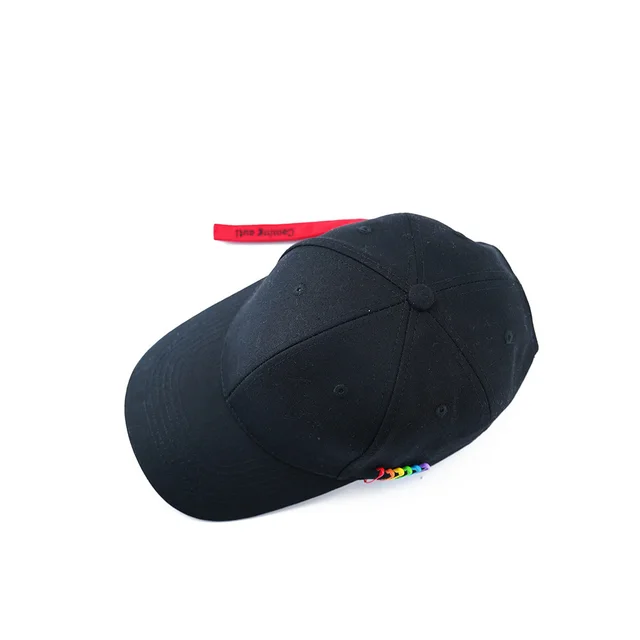 Men's And Women's Pin Functional Wind Rainbow Peaked Hat Black - Shop at LoveMi