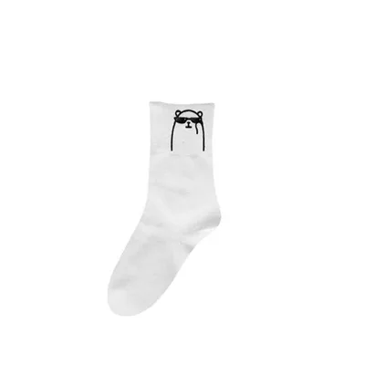 Trendy Simple Japanese Cute Cartoon Bear Solid Color Cotton Socks Be Cool - Shop at LoveMi