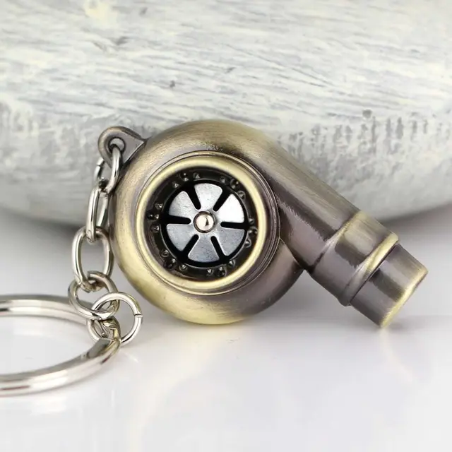 Turbo Keychain Metal Whistle Sound Supercharger Bronze - Shop at LoveMi