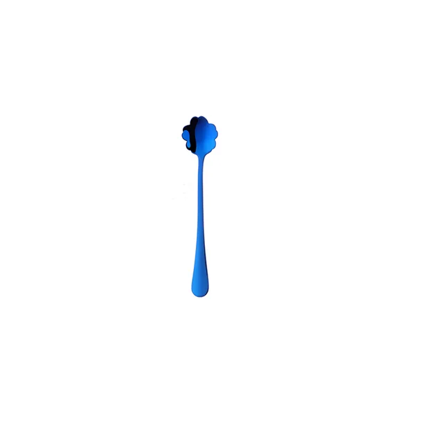 Stainless Steel Sunflower 304 Color Titanium Plated Lace Spoon Blue - Shop at LoveMi