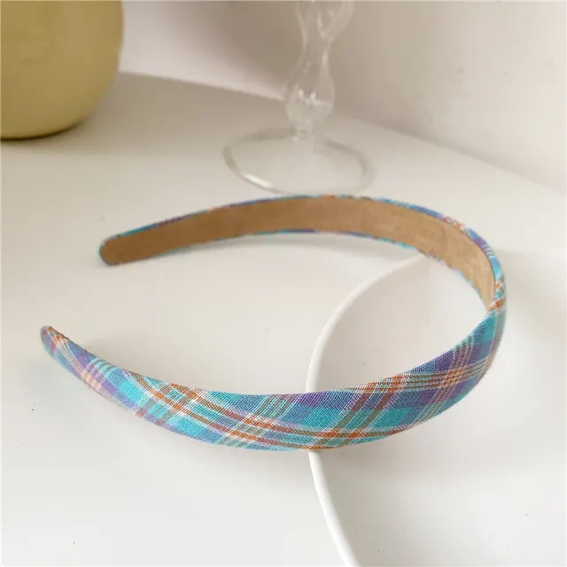 Super Sweet Plaid Flower Solid Color Fabric Headband Greenpurple Lattice - Shop at LoveMi