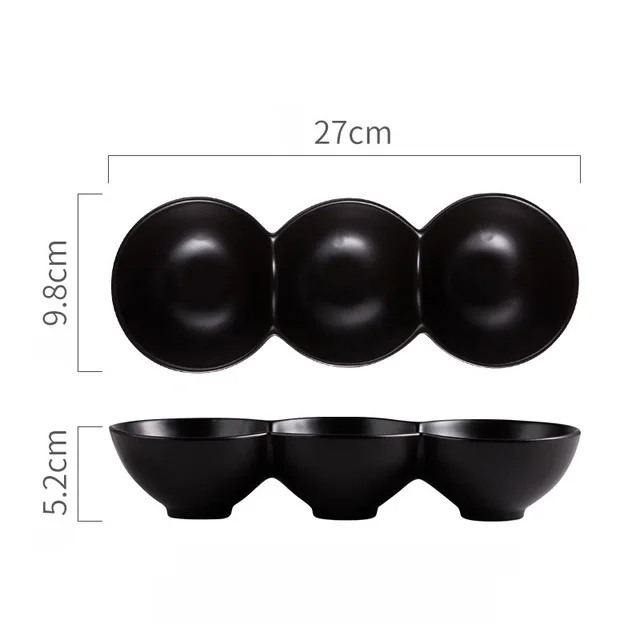 Special shaped Ceramic Household Dessert Fruit Salad Bowl Black - Shop at LoveMi