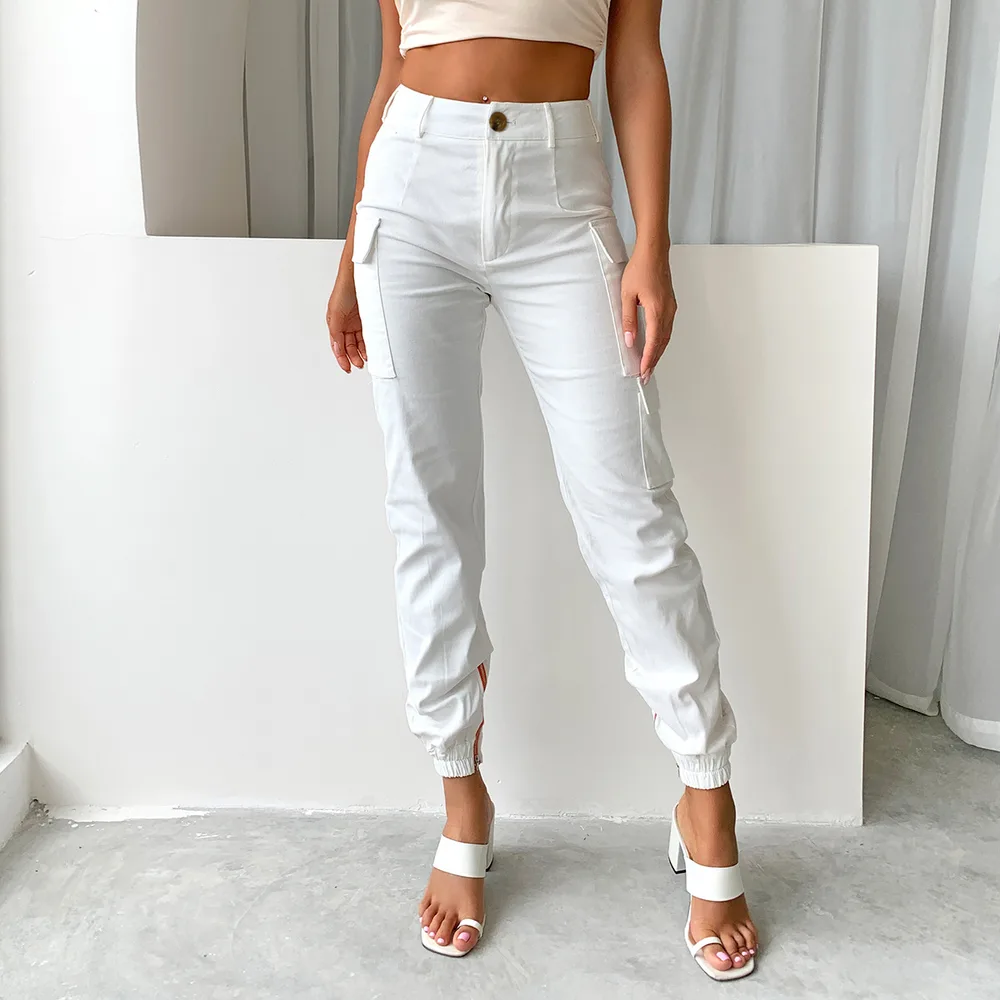 Women's Low Waist Solid Color Strappy Overalls White - Shop at LoveMi
