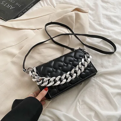 Heart Shaped Unique Embroidered Single Room Crossbody Bag Black - Shop at LoveMi