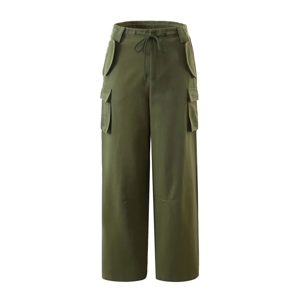 Simple Straight Jeans Washed High Waist Cotton Green - Shop at LoveMi