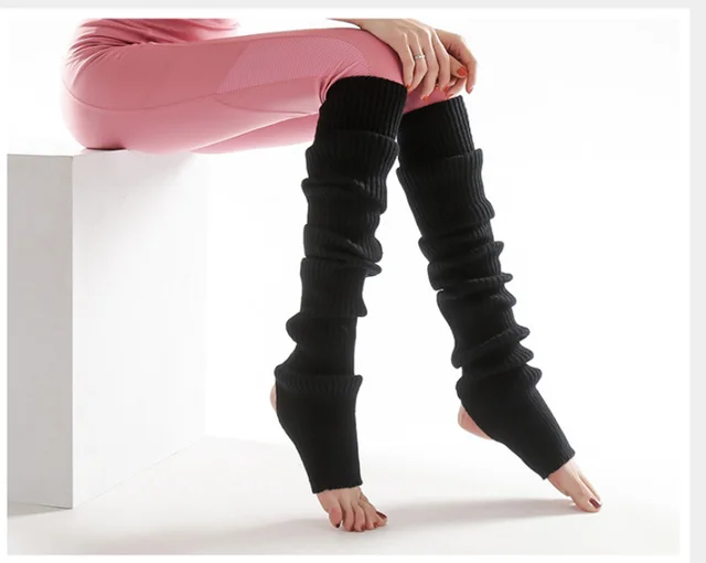 Yoga Socks Autumn Winter Female Tall Hose Set Protection Black - Shop at LoveMi