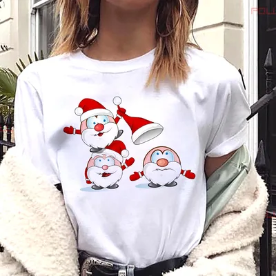 European And American Women's Clothing Merry Christmas Happy Short sleeved T shirt Women's Top Women's Round Neck Bt4301 - Shop at LoveMi