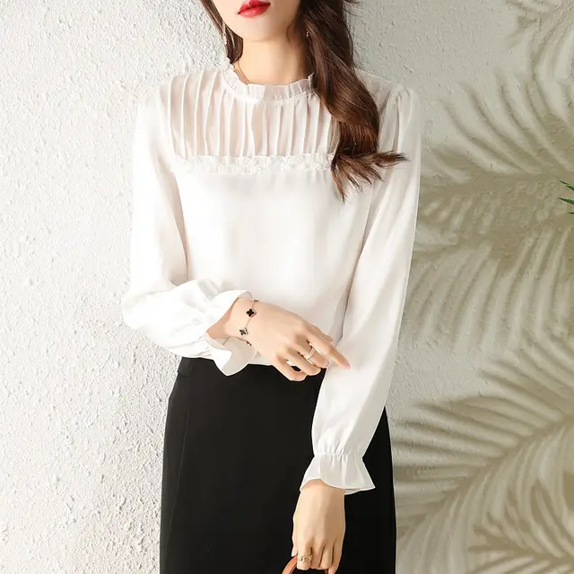 Pretty Western Style Shirt Ladies Fashion Top White - Shop at LoveMi