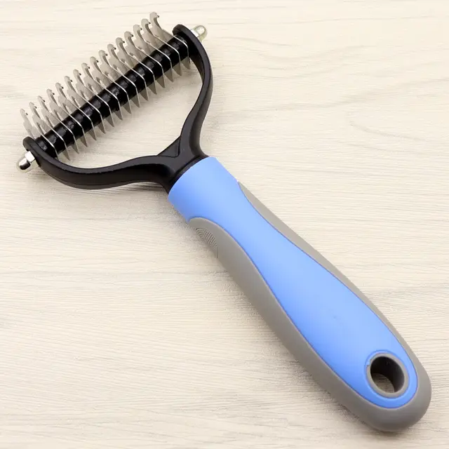 Pet Long haired Dogknot Comb Double sided Blade Dog Blue - Shop at LoveMi