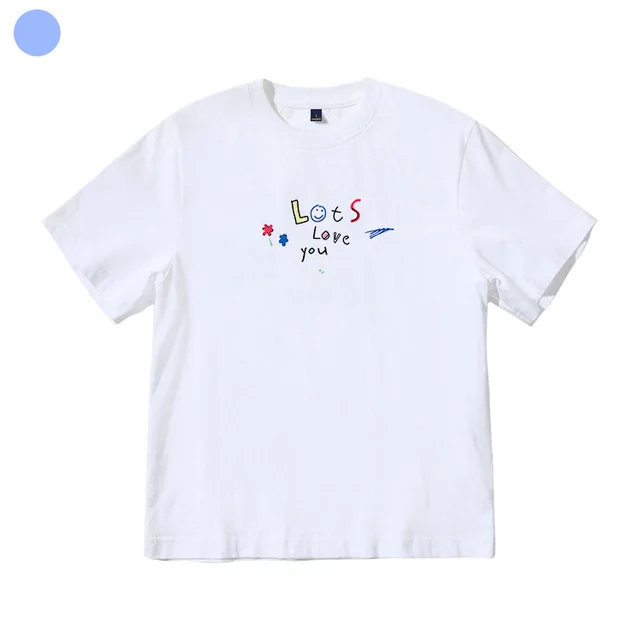 Short Sleeve T Shirt Loose Clothes Cotton Summer Sun Sheng Finished White - Shop at LoveMi