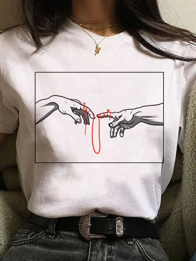 European And American Alphabet Print Short sleeved T shirt 8 Style - Shop at LoveMi