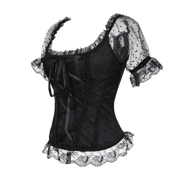 Fashion Lace Lace Sexy One Shoulder Ladies Corset Black - Shop at LoveMi
