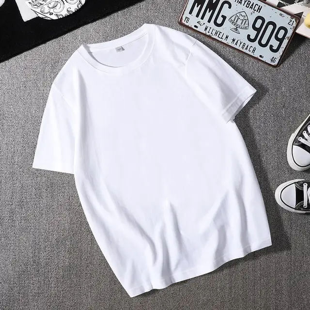 Summer Urban Casual Cotton Bottom Black And White Round Neck Short Sleeves White - Shop at LoveMi