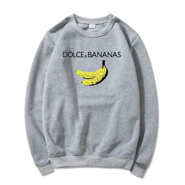 Banana Fruit New Men's Round Neck Sports Casual Long Sleeves Grey - Shop at LoveMi