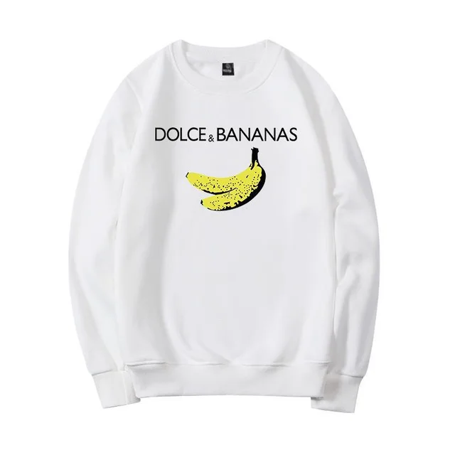 Banana Fruit New Men's Round Neck Sports Casual Long Sleeves White - Shop at LoveMi