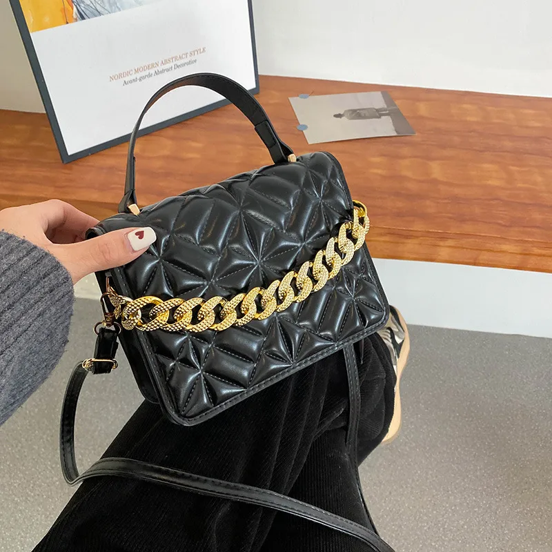 Ladies Fashion Personality Chain Tote Bag Black - Shop at LoveMi