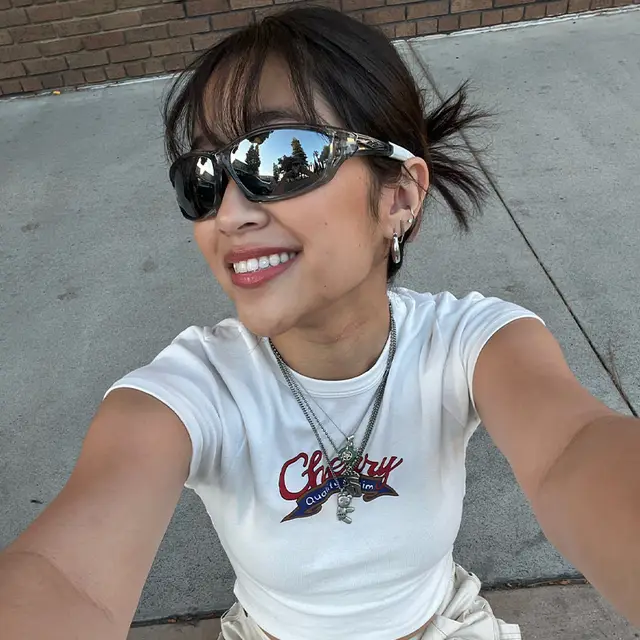Women's American Style Retro Front Shoulder Short Sleeve T shirt White C889 - Shop at LoveMi