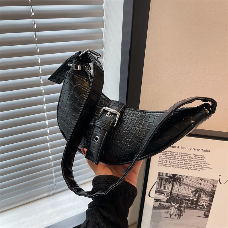 High quality Texture Niche Design Women's Shoulder Bag Black - Shop at LoveMi